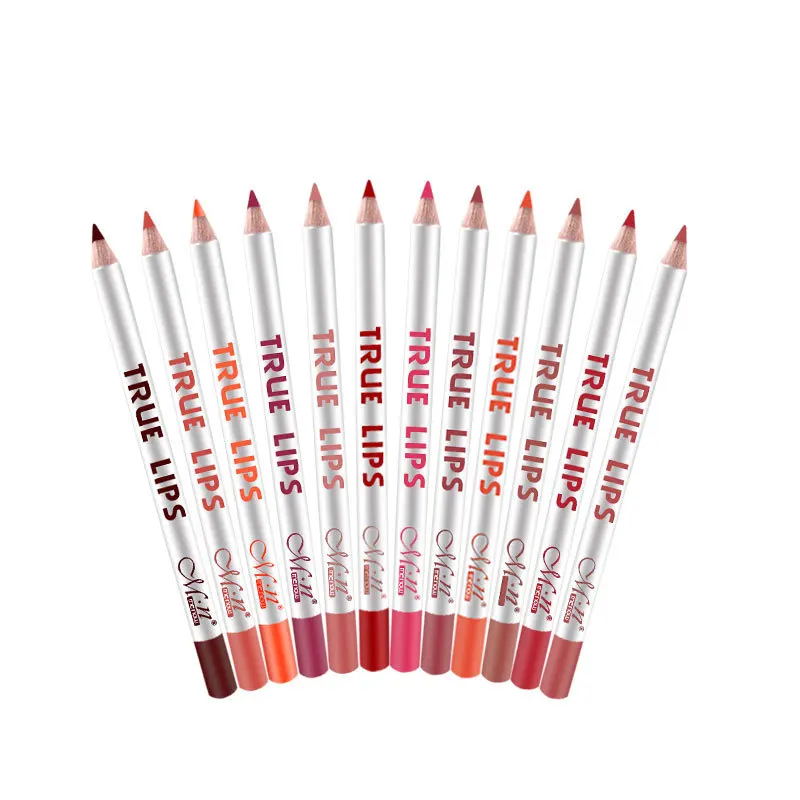12pcs set 12 цветов Menow карандаш для губ Многофункциональный Карандаш для губ стойкий водонепроницаемый карандаш для бровей, косметический макияж цветные ручки - Цвет: 12pcs set