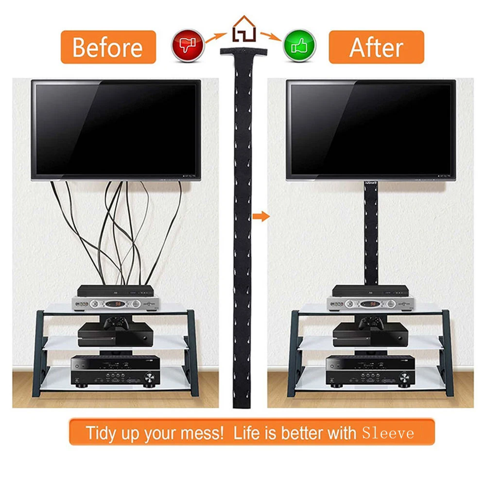 4 Упак. Черная сумка на молнии с проводным кабелем отверстием для управления