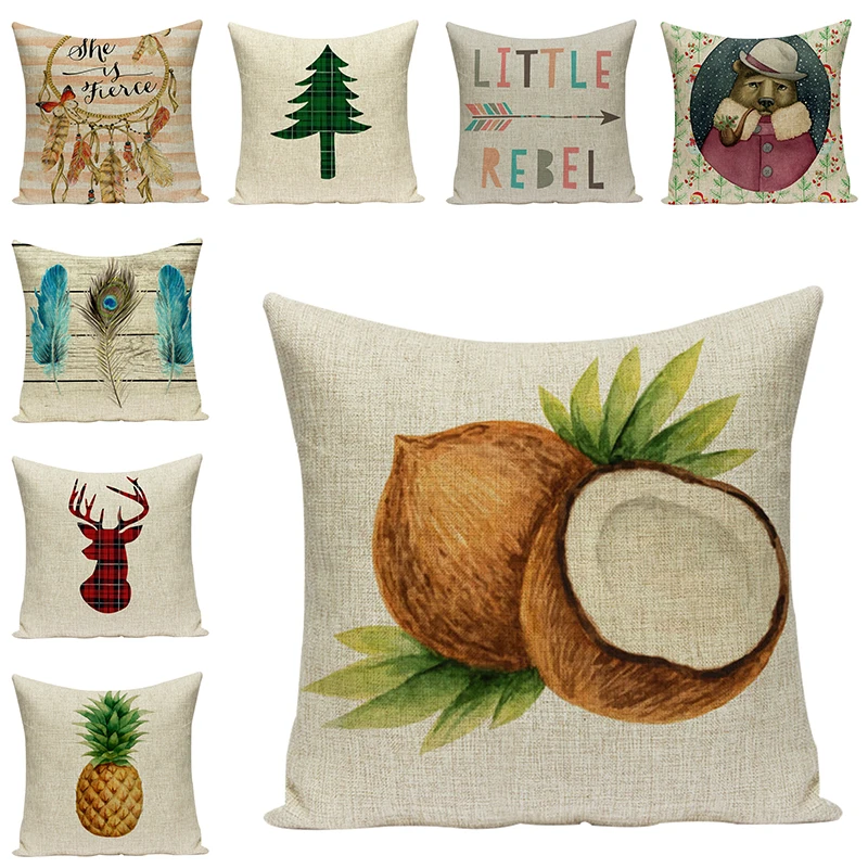 Декоративный чехол для диванной подушки 45x45 см с принтом |