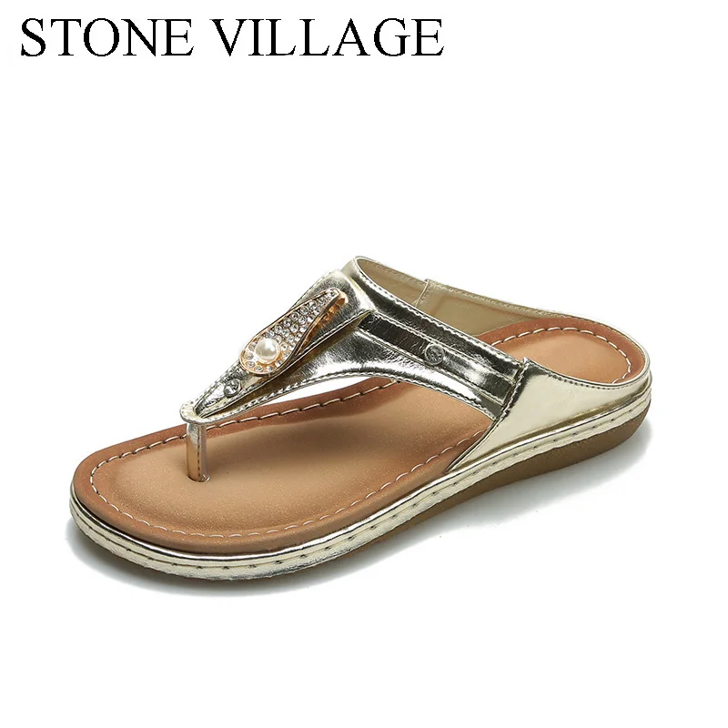 Женские повседневные туфли на плоской подошве с кристаллами Летние Нескользящие