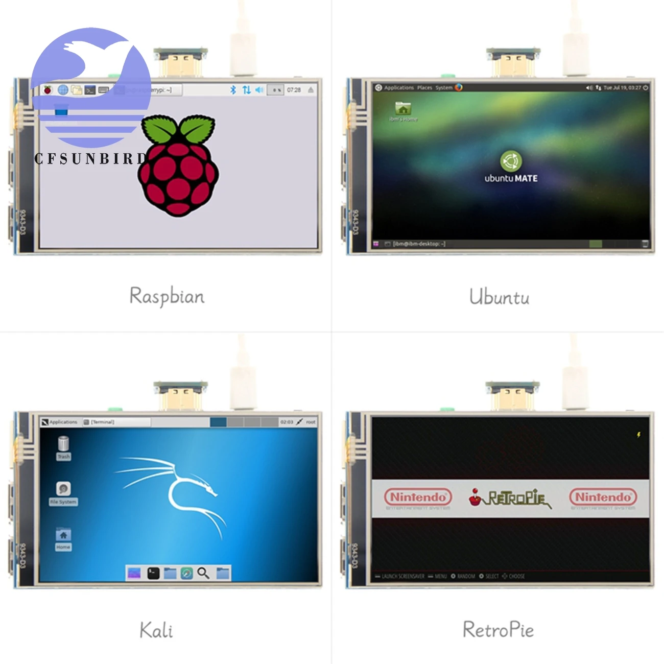 4," дюймовый HDMI ips ЖК-монитор экран модуль дисплей с GPIO резистивная сенсорная панель аудио выход для Raspberry Pi 4
