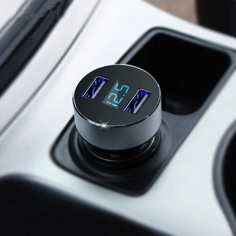 1 шт. двойной USB DC 5 в 3 а автомобильное зарядное устройство адаптер Вольтметр для
