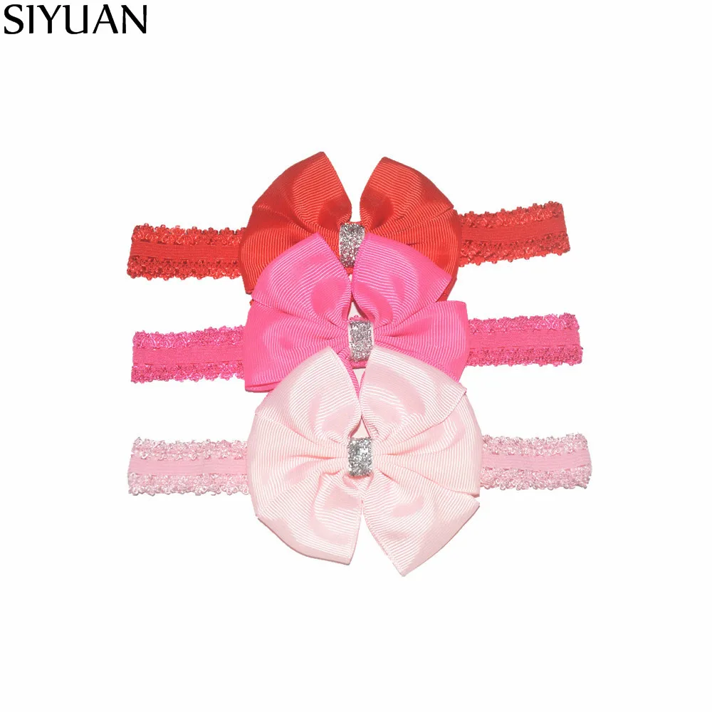 3 шт./лот эластичная повязка на голову ручной работы с корсажной лентой банты