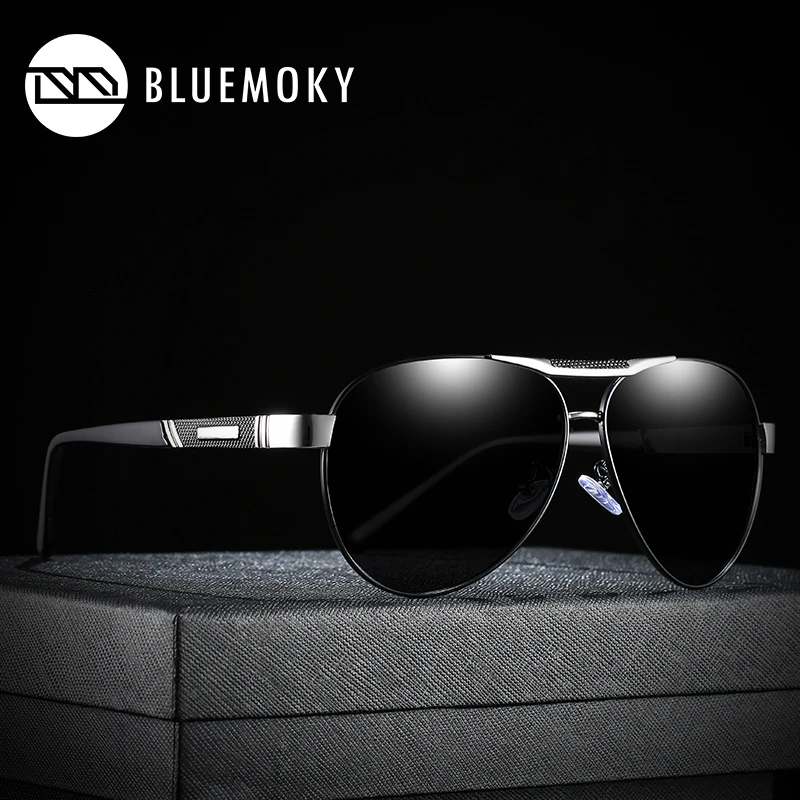 Мужские солнцезащитные очки BLUEMOKY поляризационные из сплава с защитой UV400 для