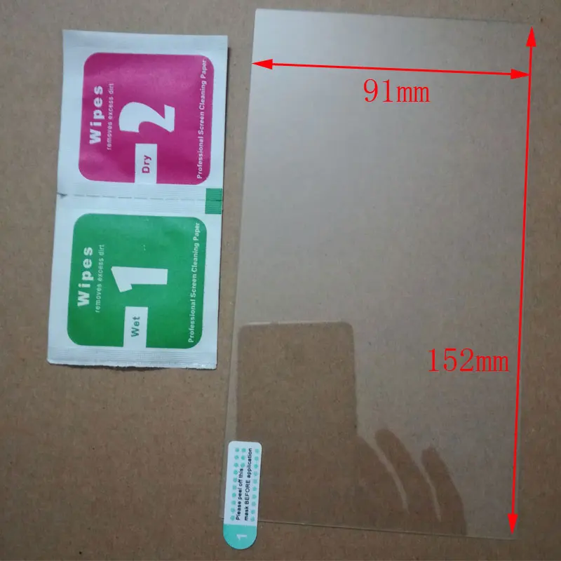 152x91mm add wipe Myslc закаленное стекло для AMprime 7 дюймов 2 Din в тире Автомобильный мультимедийный плеер Радио Стерео pad сенсорный экран протектор - Цвет: 152x91mm add wipe