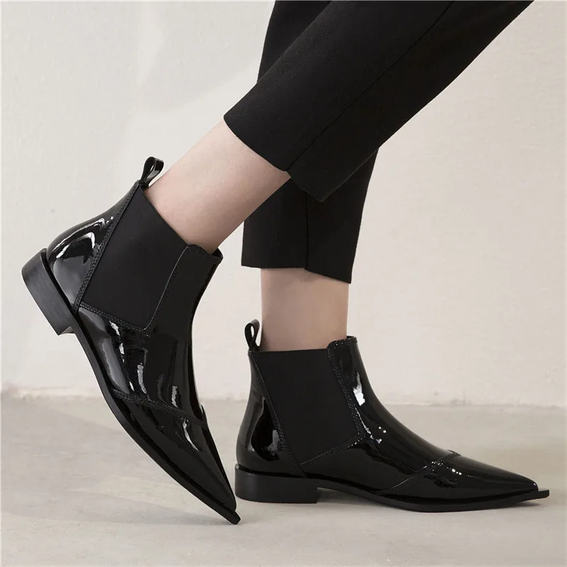 Женские ботинки-Челси FEDONAS теплые короткие ботинки из натуральной кожи на осень и