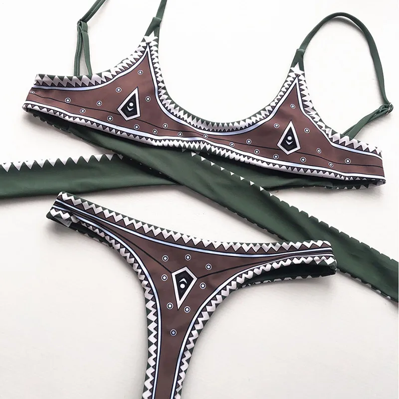 Bikini 3 HELLO BEACH, сексуальное бикини, женский купальник, пуш-ап, одежда для плавания, длинные ремешки, бразильские стринги, купальник, с рисунком, одежда для плавания - Цвет: Bikini 3