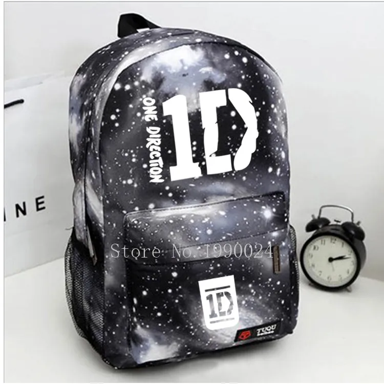 Подростковые Сумки One Direction 1D для мальчиков и девочек, Мультяшные рюкзаки, Детские рюкзаки из ткани Оксфорд, Детские рюкзаки, дорожные сумки, Mochila Feminina