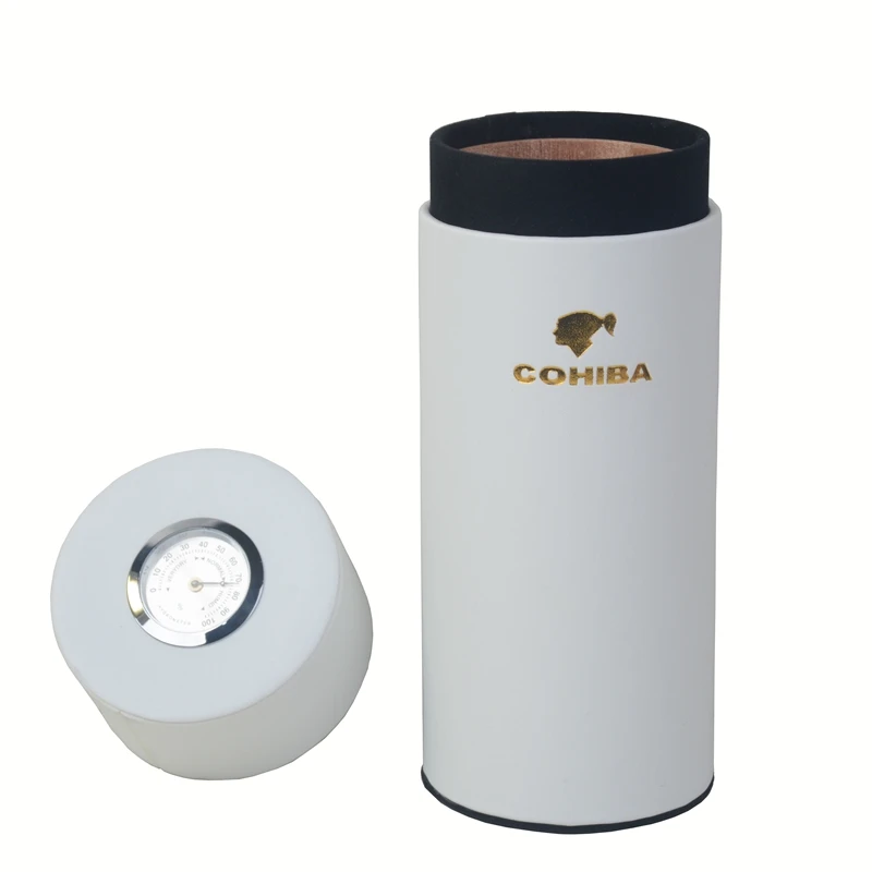 COHIBA для путешествий, сигара чехол сигарная трубка Мини-коробка с увлажнителем внутри с длинным увлажнитель гигрометр
