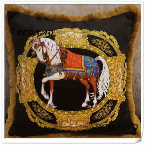 

European court style Geometry art Paris horse Luxurious throw pillow case pillowcase wholesale