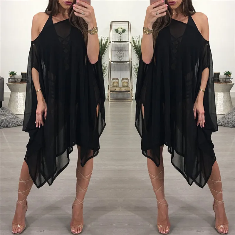 Однотонная женская сексуальная накидка на бикини летний женский купальный