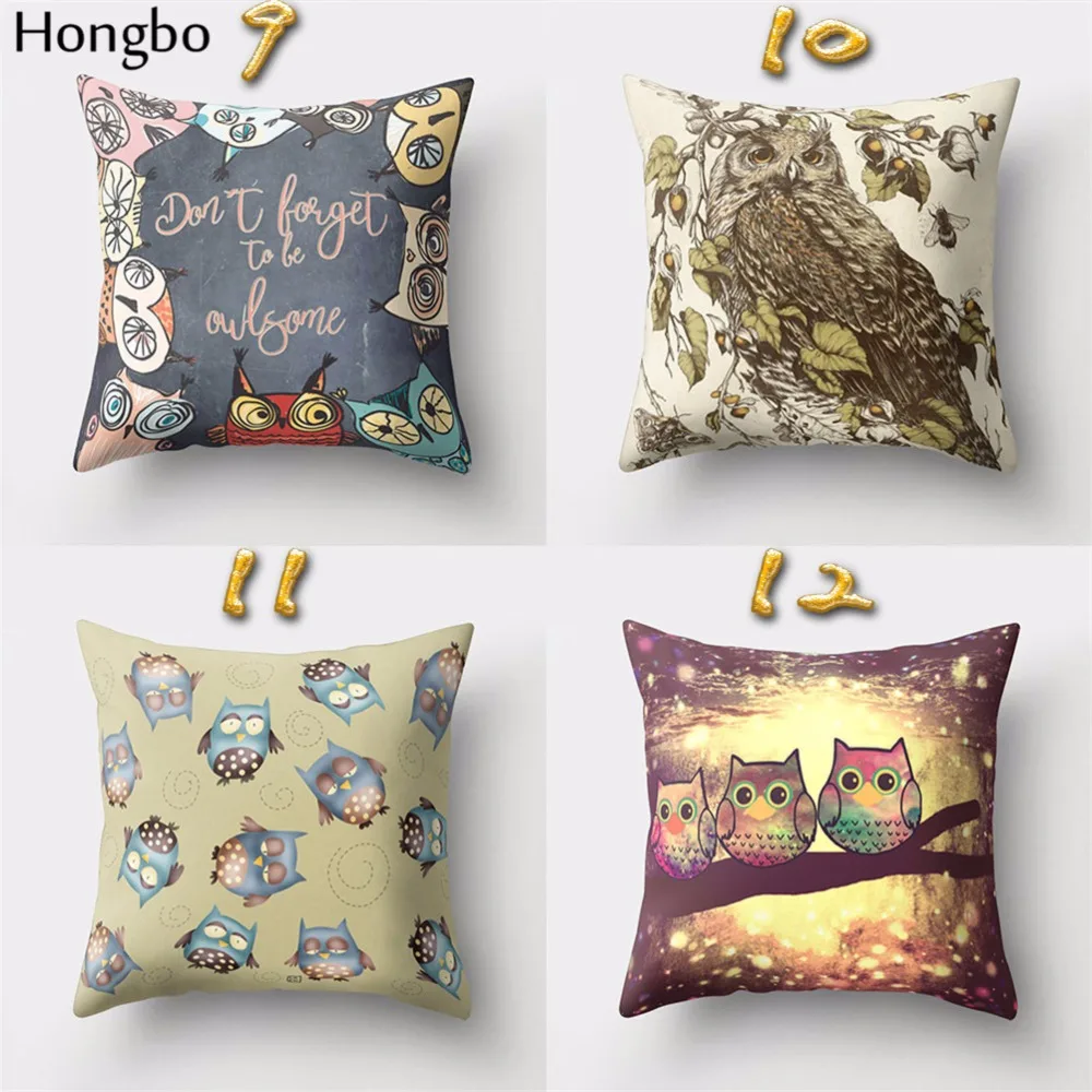 Hongbo 1 шт. мультфильм сова подушка чехол полиэстер подарок на день Святого