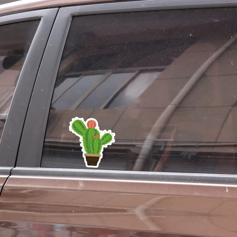 YJZT 12.9*13.7CM Unique Cactus Flowers Decor Car Stickers Bumper Window Decoration 11A0913 | Автомобили и мотоциклы