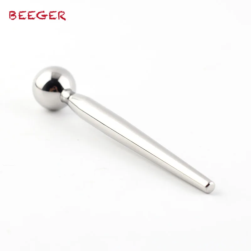 BEEGER Quality Male Stainless Steel Solid Urinary Plug Metal Smooth Catheter Rod Ball Men's Fetish Sex Toys
