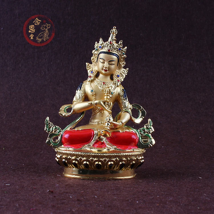 

Special Offer 14cm # Greco-Buddhist HOME OFFICE Talisman House Protection # Tibetan Vajrasattva color Gilding Buddha statue