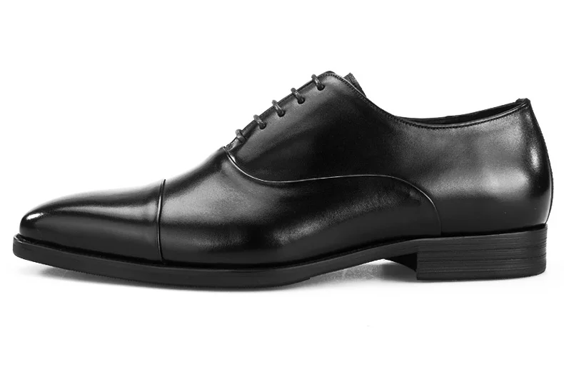 Модные черные/коричневые классические туфли из натуральной кожи мужские