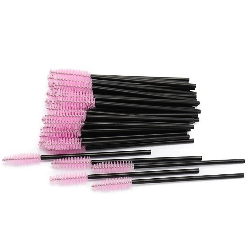 03 Pink 50pcs 50 шт./упак. одноразовые микрометрические щетка для ресниц тушь для ресниц палочки ресницы расширения красочные Профессиональные кисти для макияжа, набор инструментов - Handle Color: 03 Pink 50pcs