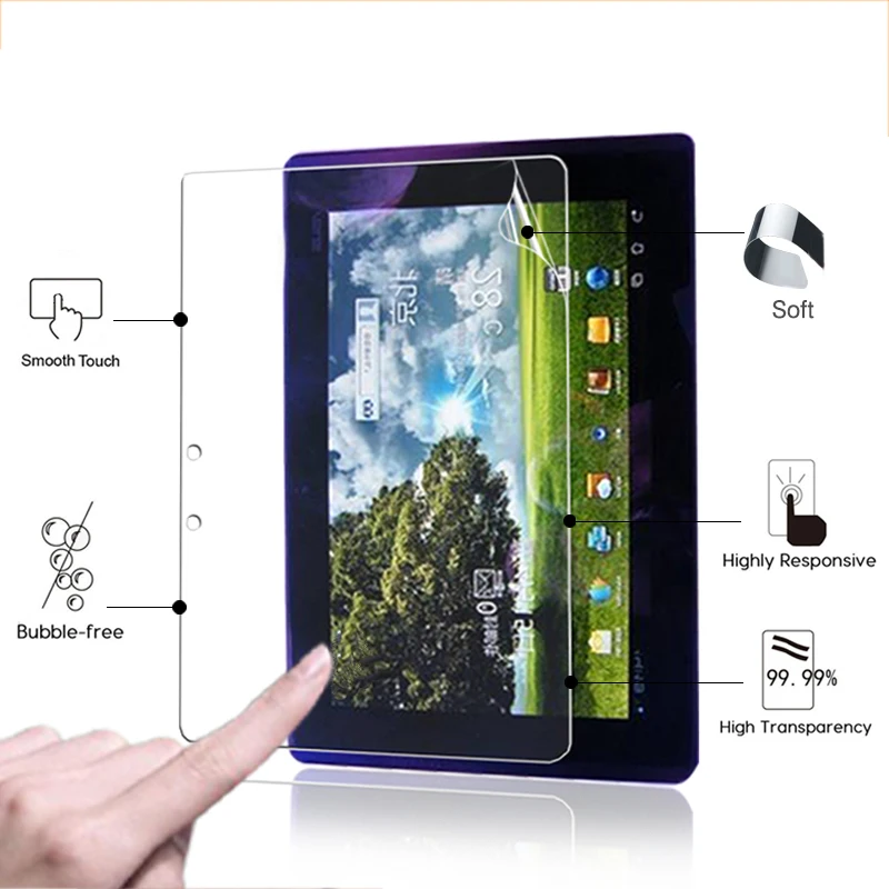 Прозрачная глянцевая защитная пленка для переднего экрана Asus Transformer Pad TF300T 10 1