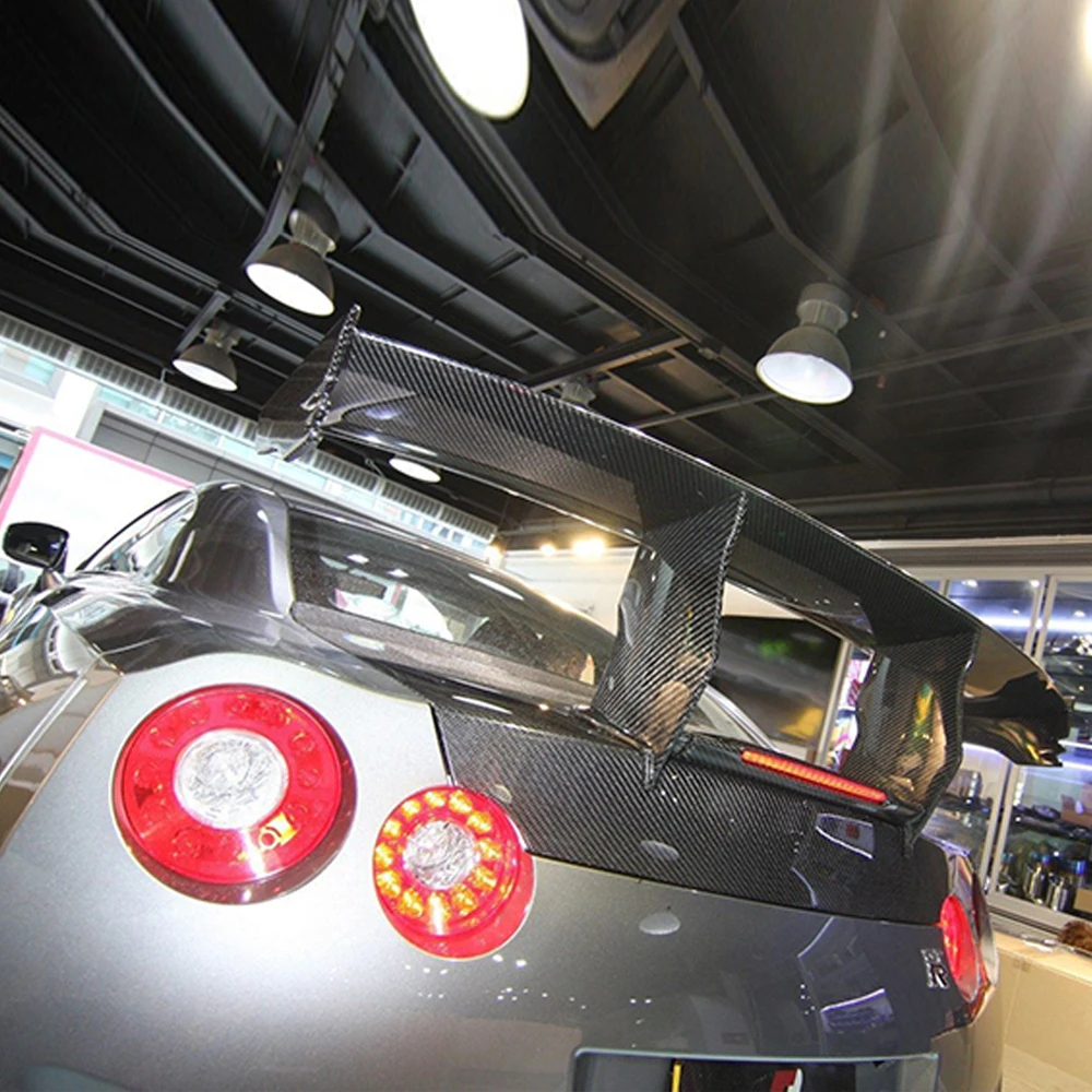 Для Nissan R35 GTR задний спойлер из углеродного волокна (включенные огни) GT заднее