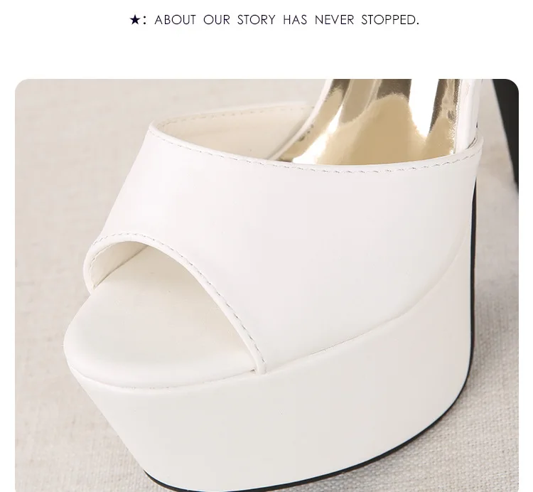 Туфли на толстом каблуке 14 см; Новинка года; Летняя женская обувь; Босоножки на платформе на очень высоком каблуке