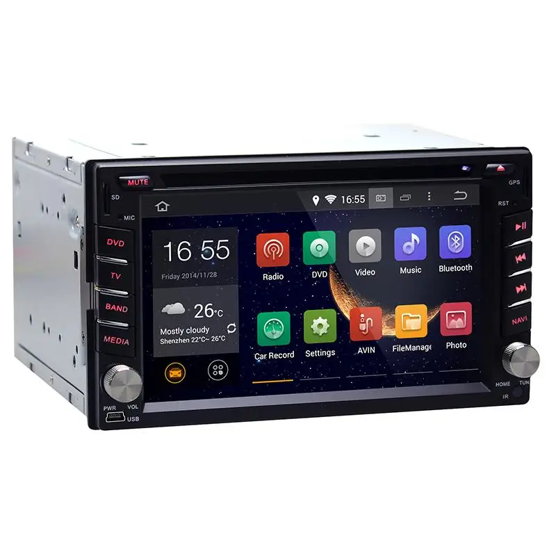 Универсальный 6," Автомобильный dvd-плеер на основе Android с AM/FM/BT GPS wifi с диагностическим разъемом и цифровым видеорегистратором/автомобильный ПК/Мультимедийная Главная панель аудио Радио стерео