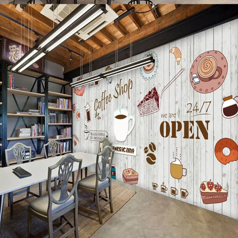 Dropship Colomac Kitchen Wallpaper The United States Coffee Cake Restaurant Papier Peint Mural Wall Papers Home Decor | Обустройство