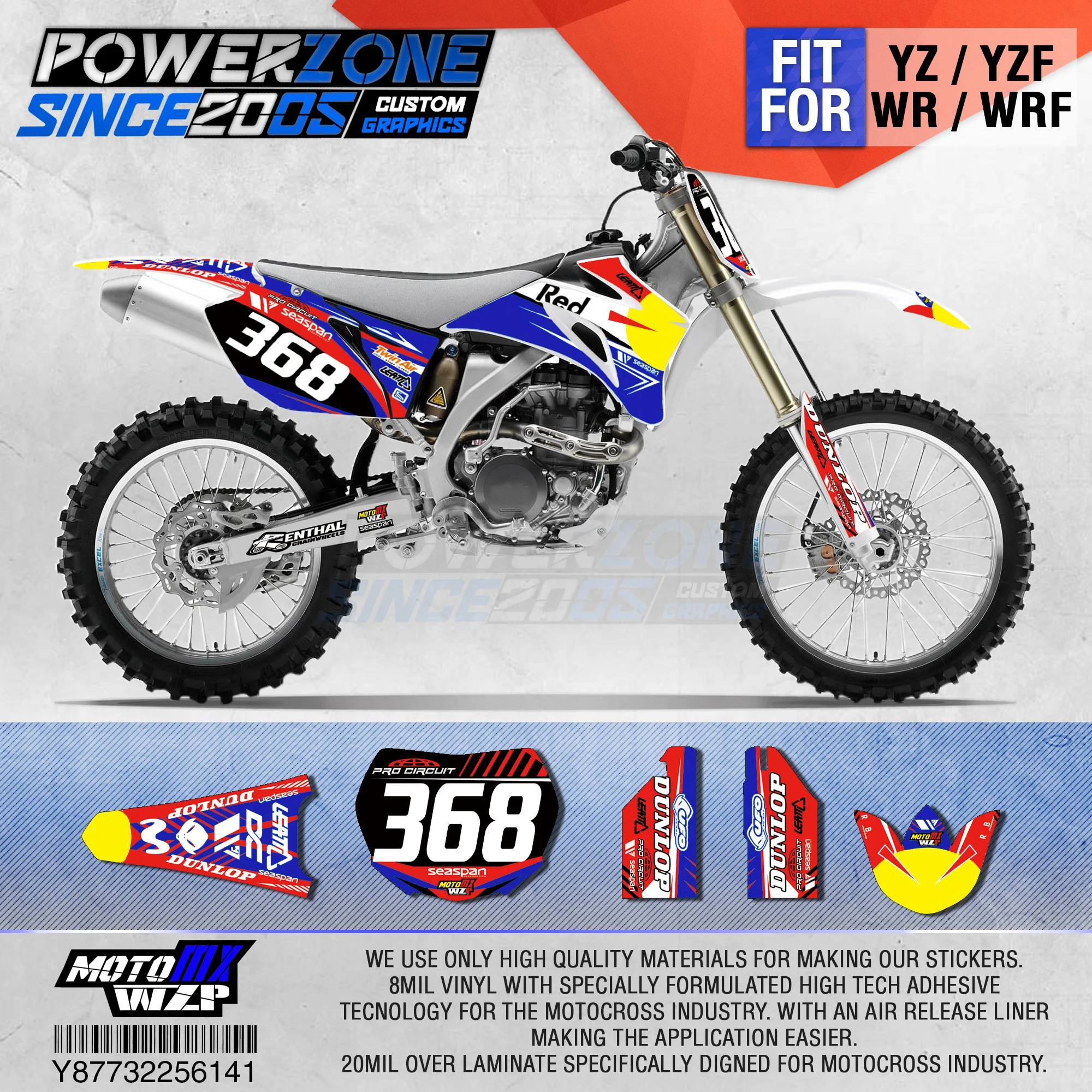 PowerZone графика команды на заказ фоны наклейки 3 м пользовательские для YAMAHA YZF250 450