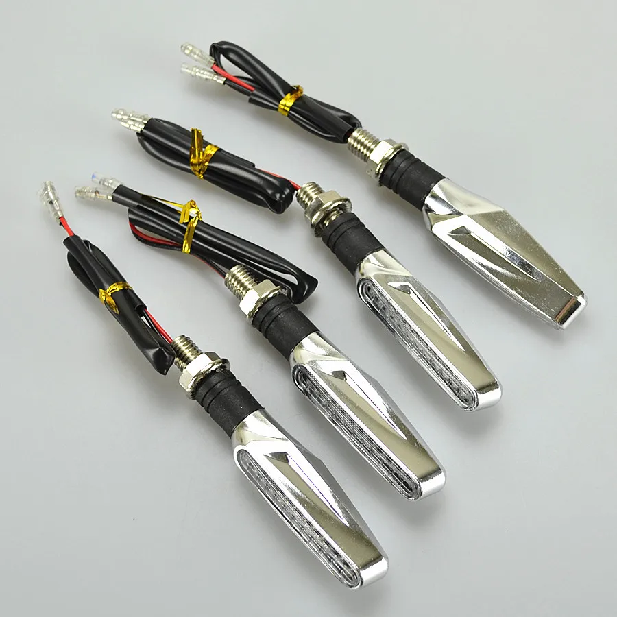 Универсальный хромированный светодиодный светильник для мотоцикла с 12