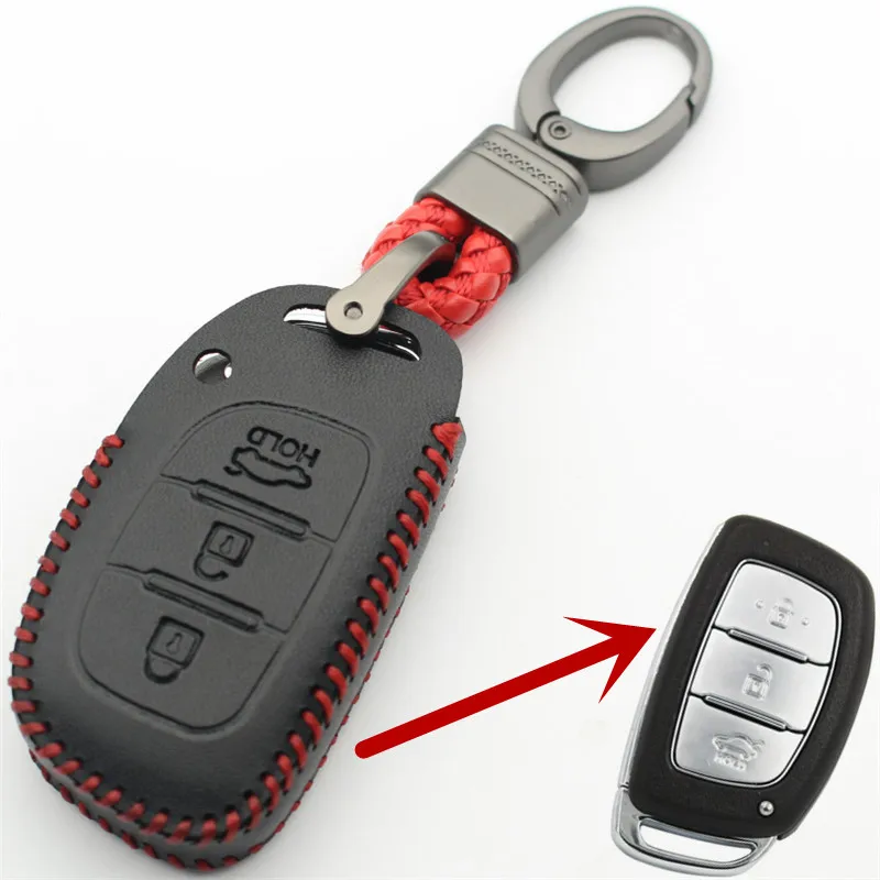 Брелок FLYBETTER из натуральной кожи с 3 кнопками чехол для смарт ключа Hyundai