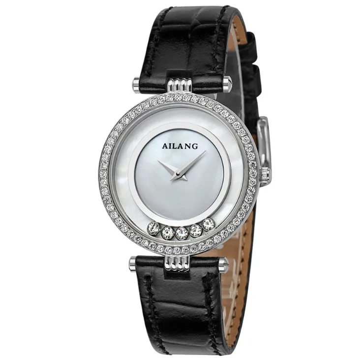Часы наручные AILANG женские кварцевые с подвижными кристаллами брендовые