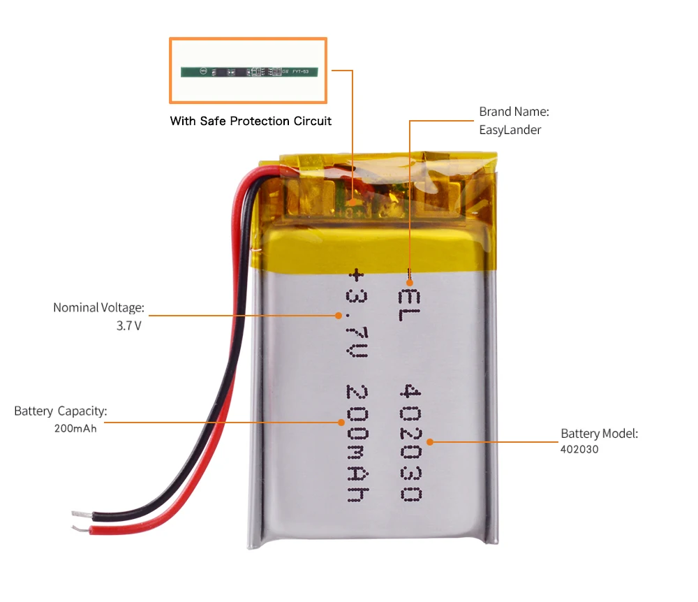 3,7 V 402030 200mAh литий-полимерный аккумулятор li-po для mp3-плеера регистратора dvr t BT батареи клавиатуры