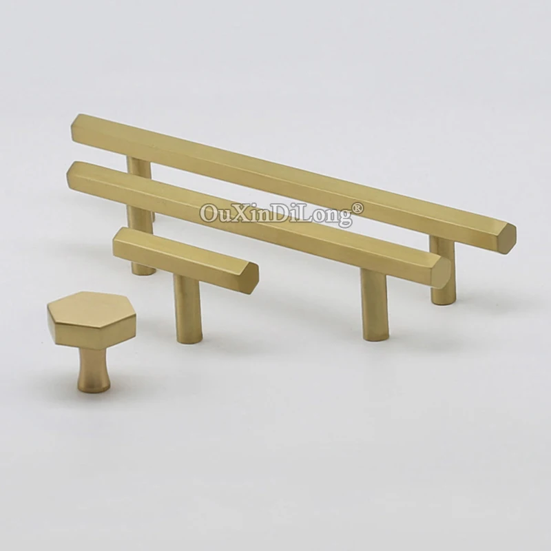 

Luxury 8PCS North European Brass Kitchen Cabinet Pulls Hexagon Cupboard Wardrobe Drawer Wine Cabinet Pulls Handles and Knobs