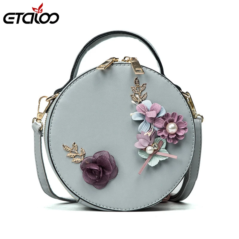 Сумки 2020 новая Цветочная мини сумка Корейская версия тренда круглая через плечо