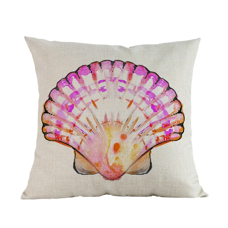 Стиль акварели розовые морские животные морская лошадь черепаха Ракушки Морская