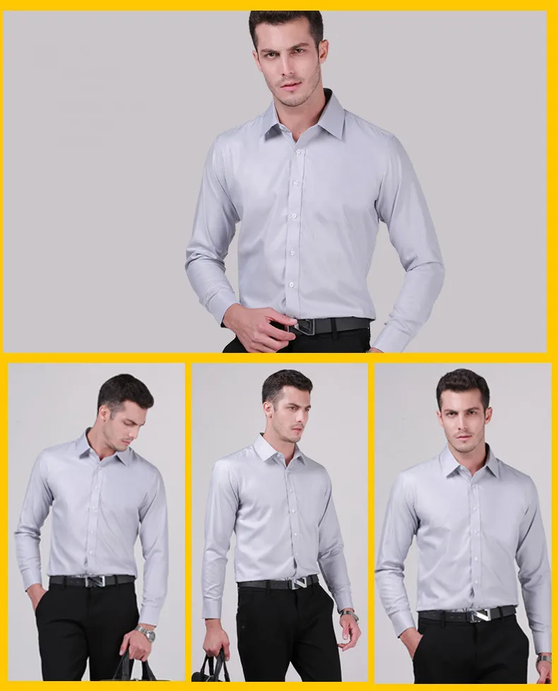 Большие размеры Весна мужские рубашки в простом стиле solid twill с отложным воротником мужские рубашки высокого качества рубашка в полоску мужские