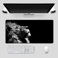 cool lion black mouse pad large locking edge gamer computer desk mat anime non skid gaming mousepad notebook pc accessories