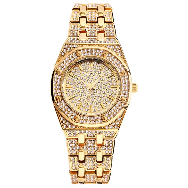 Лидирующий бренд ICED OUT Часы Кварцевые Золотые хип хоп наручные часы с микро