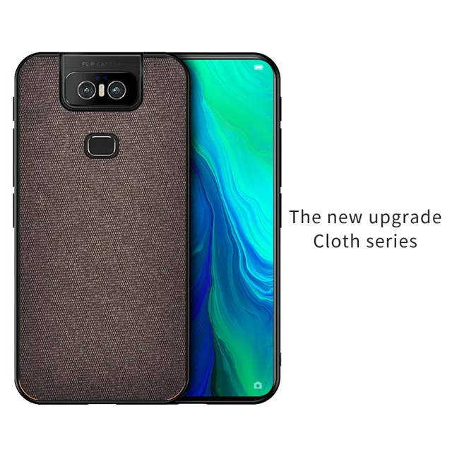 Роскошный тканевый чехол для Asus Zenfone 6, кожаный мягкий чехол из ТПУ, Жесткий Чехол из поликарбоната для Asus Zenfone 6 ZS630KL, чехол Funda - Color: Brown