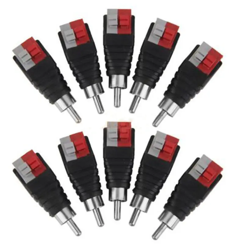 

10 pcs Speaker Wire Cable to Audio MALE RCA Jack Connector Adapter Jack Plug for Bose Male Useful
