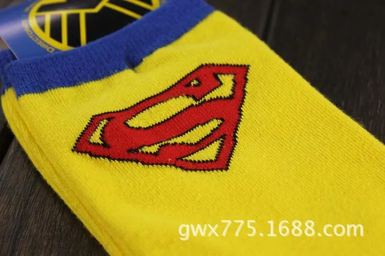 New Marvel Comics Heroes General Socks Cartoon Iron Man Captain America High Temperature Stitching Pattern Casual Men's Socks