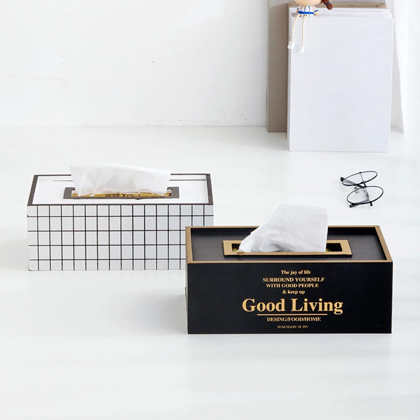 Nordic INS wooden crafts Living room dining decoration ornaments Simple tissue box Home Storage &amp Organization | Дом и сад