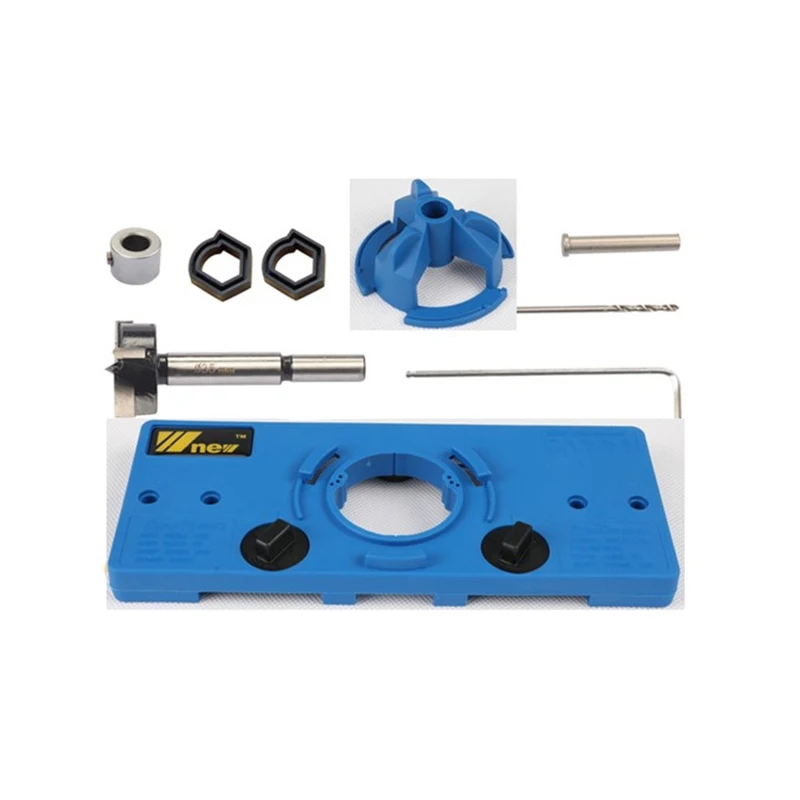 Blue Kit 35 чашка мм стиль сверло с шарниром патрон бура направляющий набор дверь отверстие шаблон дерево резак столярная Деревообработка DIY Инструменты синий желтый цвет - Цвет: Blue Kit