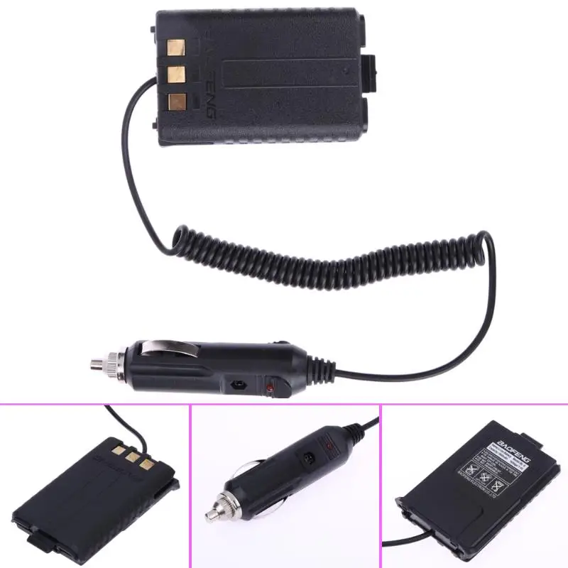 Alloyseed 12V автомобиль Зарядное устройство для Baofeng Dual Band Радио UV5R 5RA 5RE иди и болтай