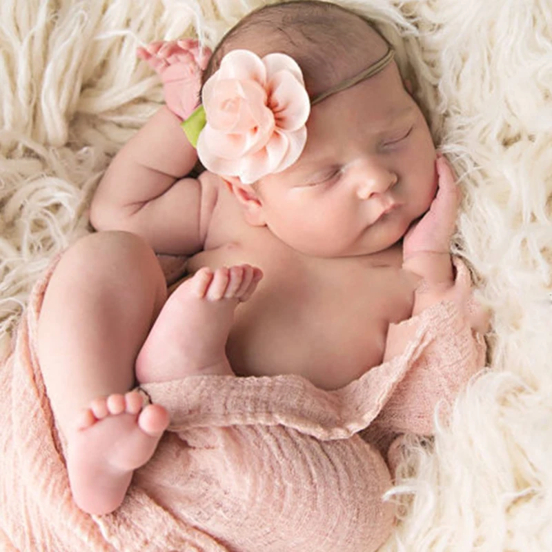 10 шт. Детские шифоновые повязки для волос с зелеными листьями|chiffon flowers|nylon elastic