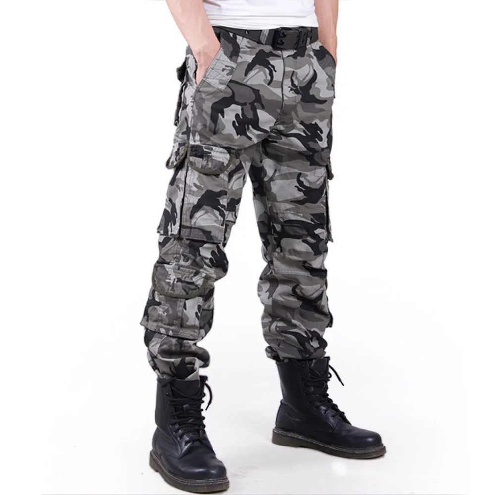 camouflage 2 Мужские тактические брюки размера плюс, камуфляжные брюки-карго, повседневные брюки в стиле милитари, брюки, комбинезоны - Цвет: camouflage 2