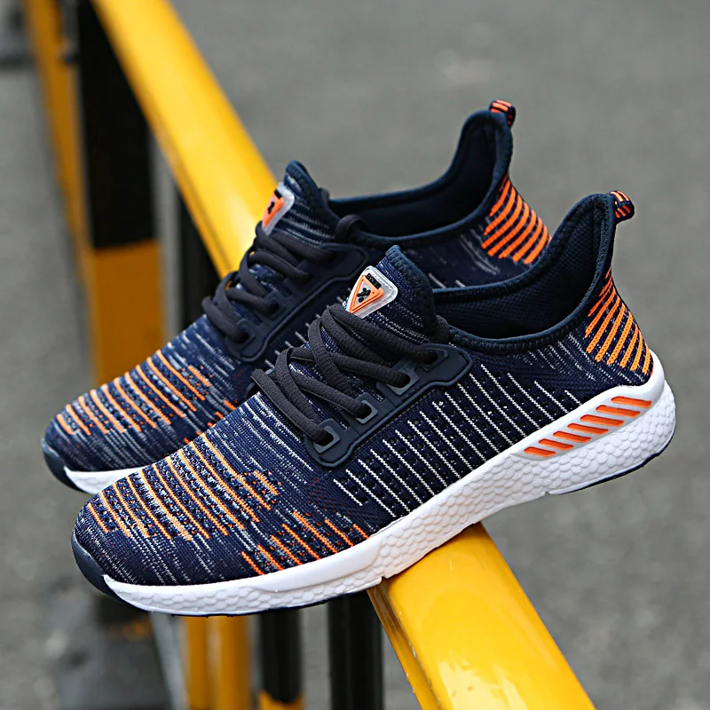 2019 дышащие повседневные мужские модные кроссовки плетеные туфли размеры 39-46