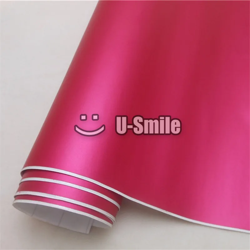 Премиум матовая металлическая розовая виниловая оберточная рулонная наклейка