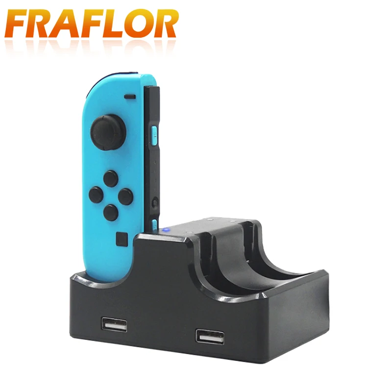 Зарядная док станция 4 в 1 Joy Con с светодиодный индикатором для переключения NS
