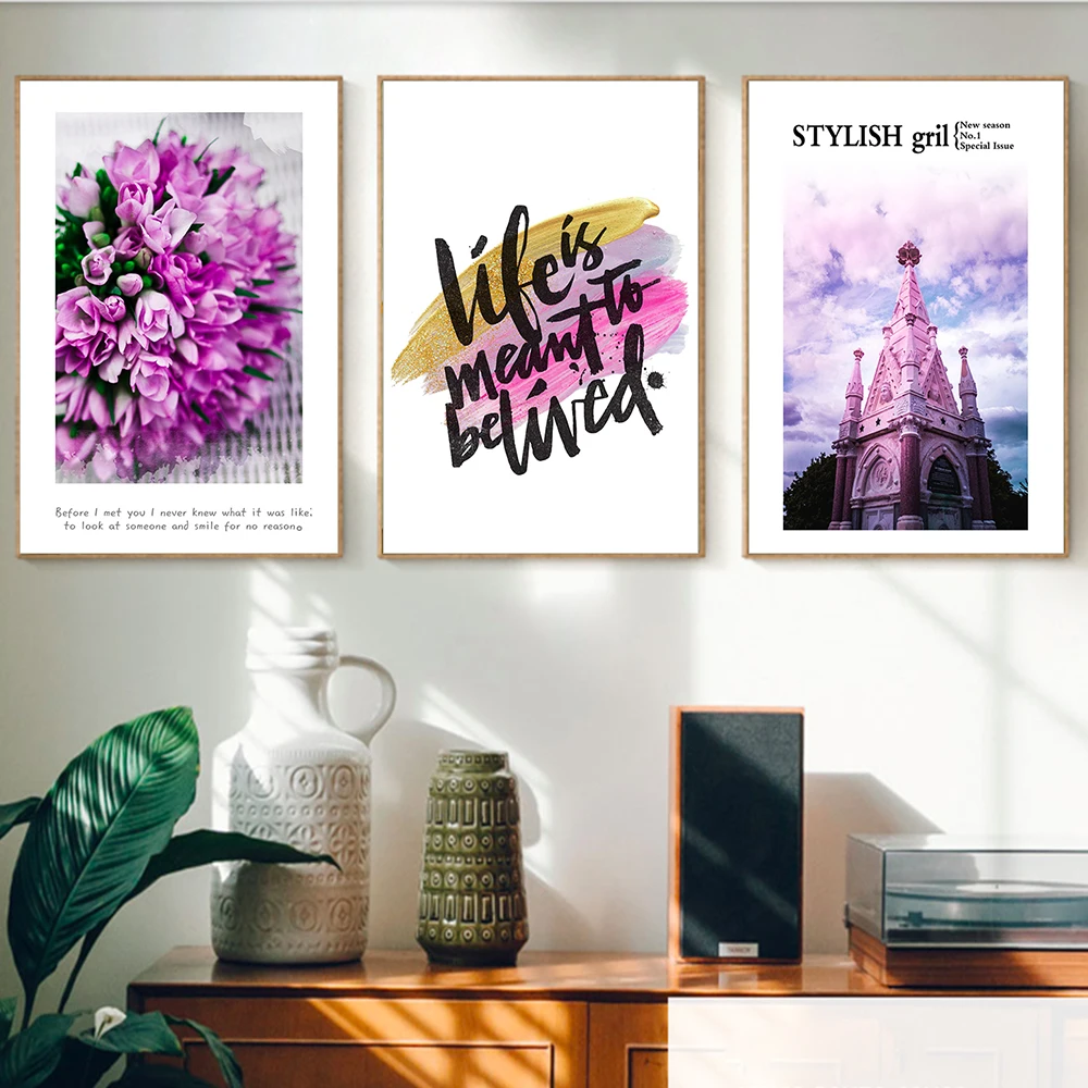 Романтическая Франция Париж цветок замок Прованс холст картины Винтаж крафт