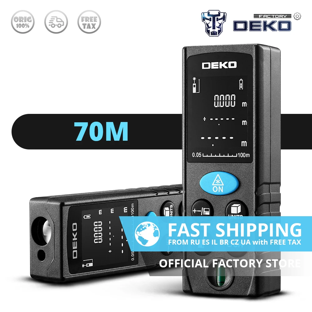 Лазерный дальномер DEKO LRD110 с ЖК дисплеем 70 м|Лазерные дальномеры| |